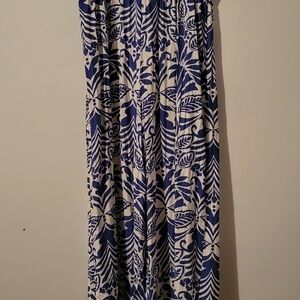 Cupshe Navy and White Tropical Jumpsuit